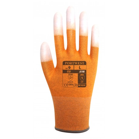 Rękawice antystatyczne z palcami powlekanymi PU PORTWEST A198